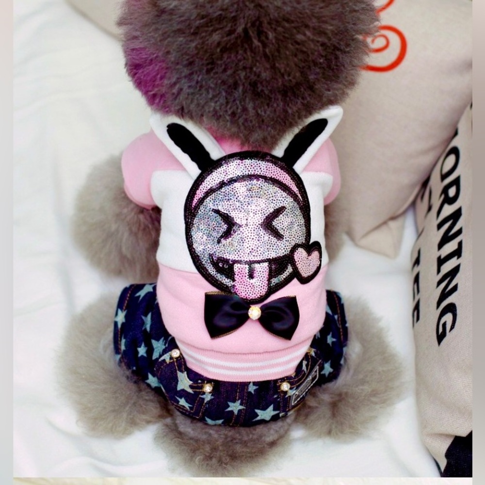 Pink Luxury Pet Jumpsuit Fleece ❤️‍🔥 Inside 4 Dogs Winter Time Sparkle 💎